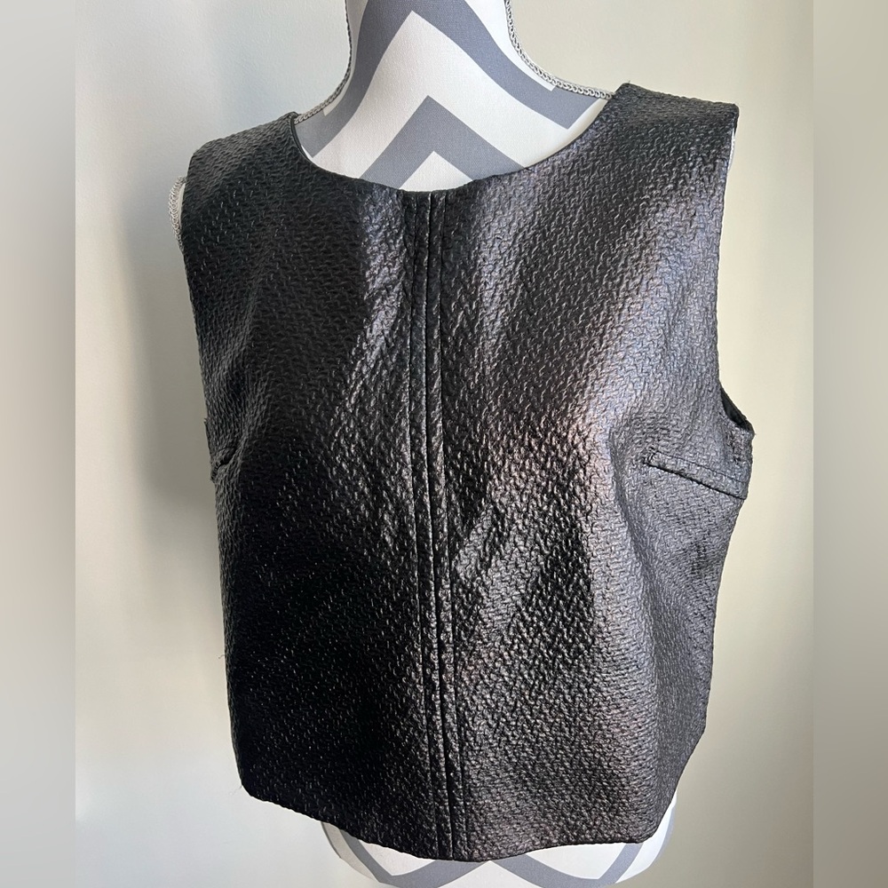 Textured Banana Republic Top - Black - Size Petite Large
